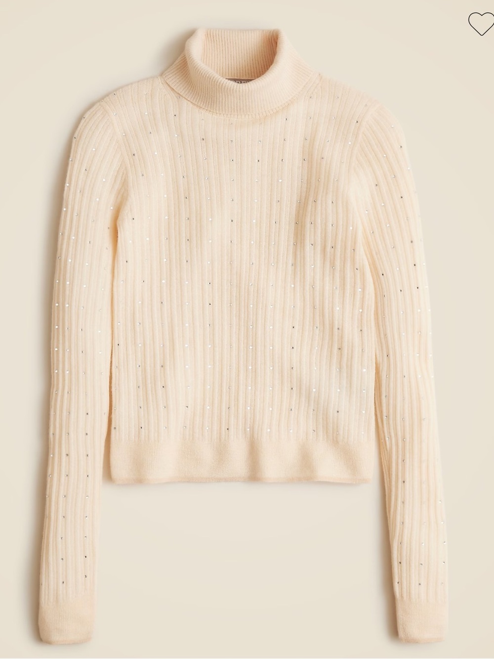 J.Crew Featherwight Rhinestone Cashmere Turtleneck Sweater XL new